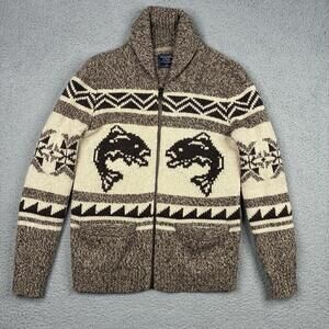 Abercrombie & Fitch Brown and Cream Sweater